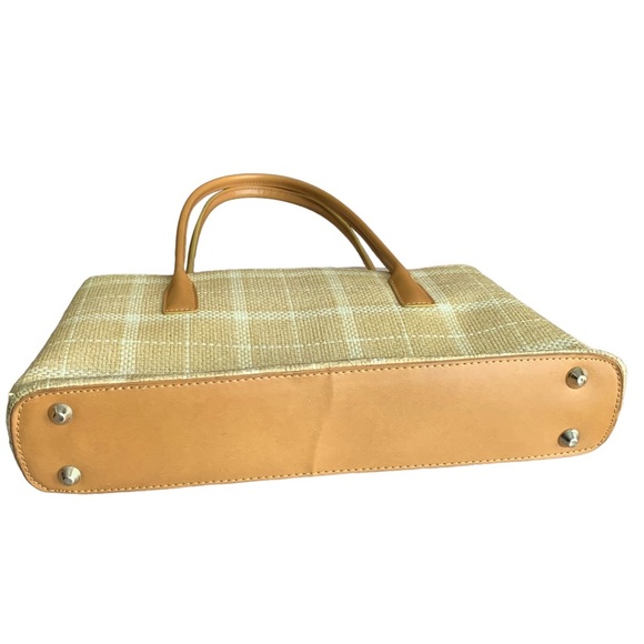 Kate SPADE JUTE BAG PLAID CHECK PRINT - Picture 5 of 11